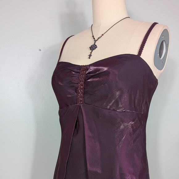 Vintage Prom Dress Maxi Gown L Purple Y2K Bow Goth Babydoll Regency Princess - Picture 6 of 13
